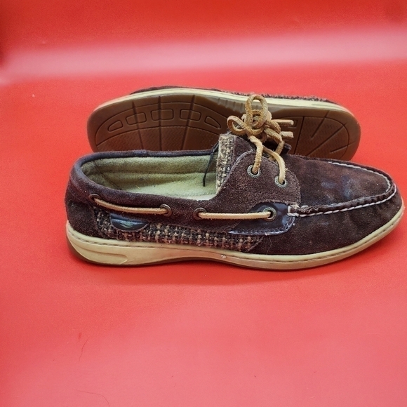 Sperry Top Siders Womens 7.5 Dark Brown Leather Boat Shoes - Picture 12 of 14